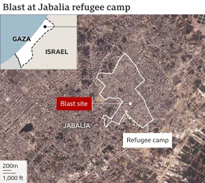 Israel launches its second attack on the Jabaliya refugee camp in Gaza, more than 50 killed
